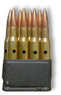 En Bloc clip with 30-06 dummy rounds for the M1 Garand